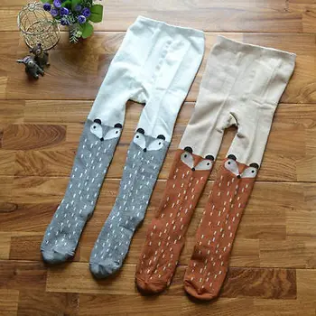 

Kids Girls Baby Soft Pantyhose Tights Stockings Cartoon Fox Baby Girl Tights Cotton Cute Children Stocking For Kid 1-5 Years