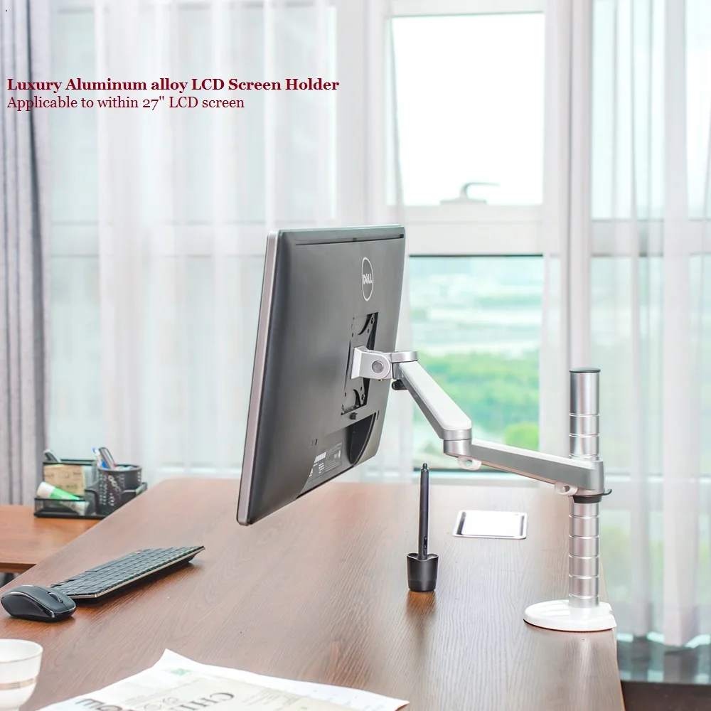 Aluminium metal Height Adjustable Dual Arm within 27" LCD