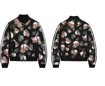 

ZOGAA 2019 skulls print jacket men o-neck casacas para hombre extra size streetwear