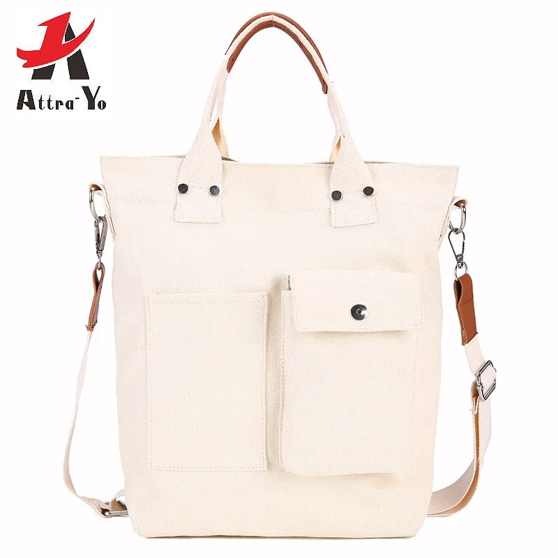 

Attra-Yo Women Casual Bags 2019 New Pocket Canvas Handbag Students Fashion Messenger and Shoulder Bag Portable Tide Handbags