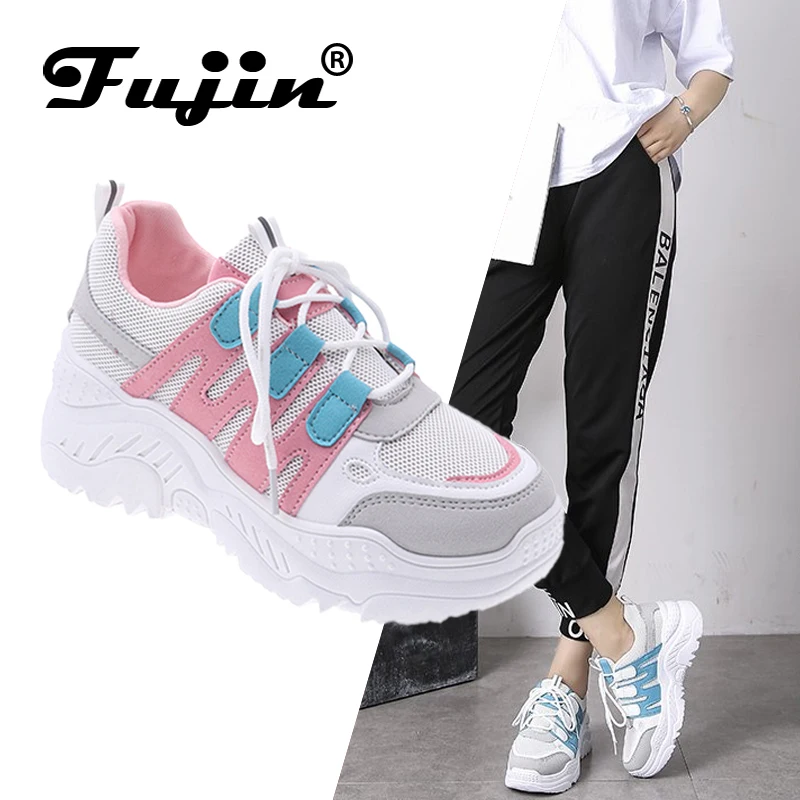 Fujin/женские кроссовки; Chaussures; женские кроссовки из вулканизированной кожи; Повседневная модная обувь для папы; кроссовки на платформе; Basket Femme Krasovki