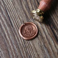 Пользовательские две инициалы воск печать штамп, дерево Свадебная печать подарок, приглашения уплотнения, штамп для скрапбукинга, персонализированные Дерево с инициалами