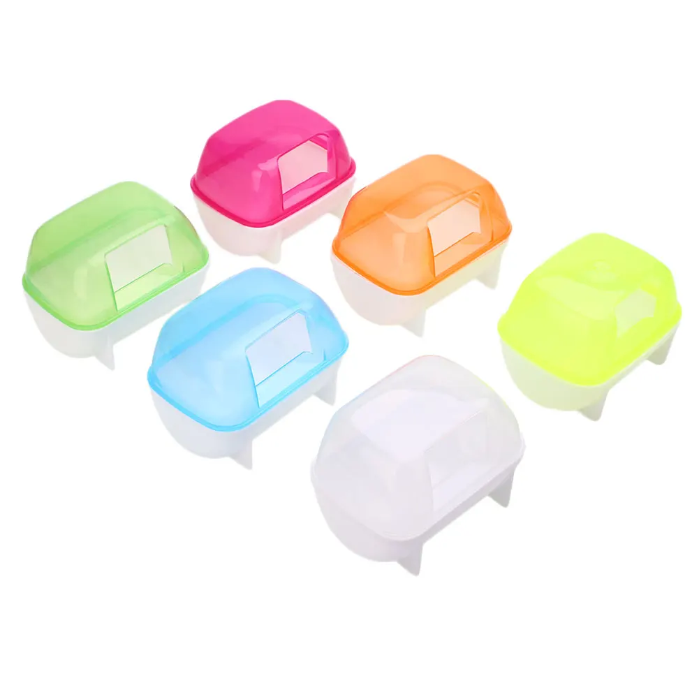 

Hamster Sleeping House Plastic Small Pet Bathroom Bath Sand Room House Sauna Toilet Bathtub Cage for Pet Hamster Cage Deco