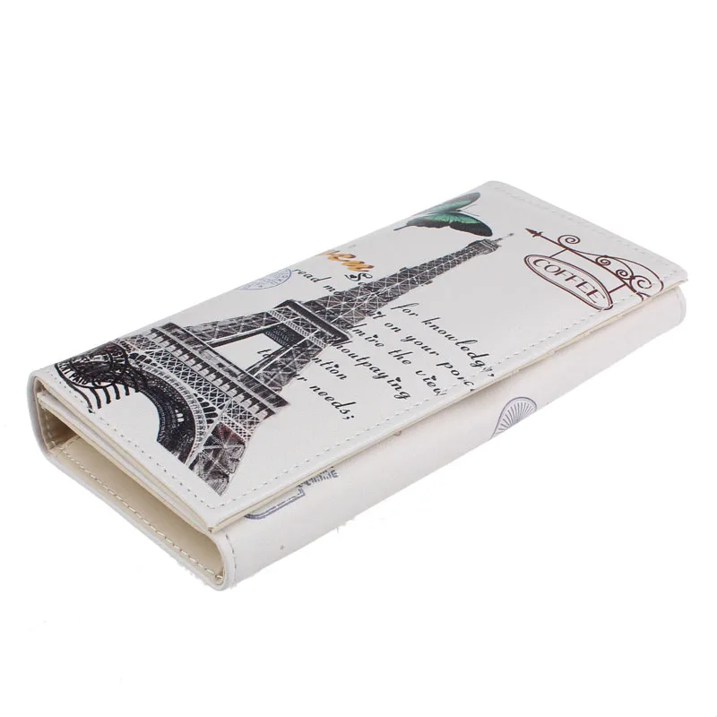 Women Wallets 2016 Butterfly Tower Pattern Differe Color Unisex Bags Women Long Purse Clutch Wallet Bag carteras mujer#YHEW