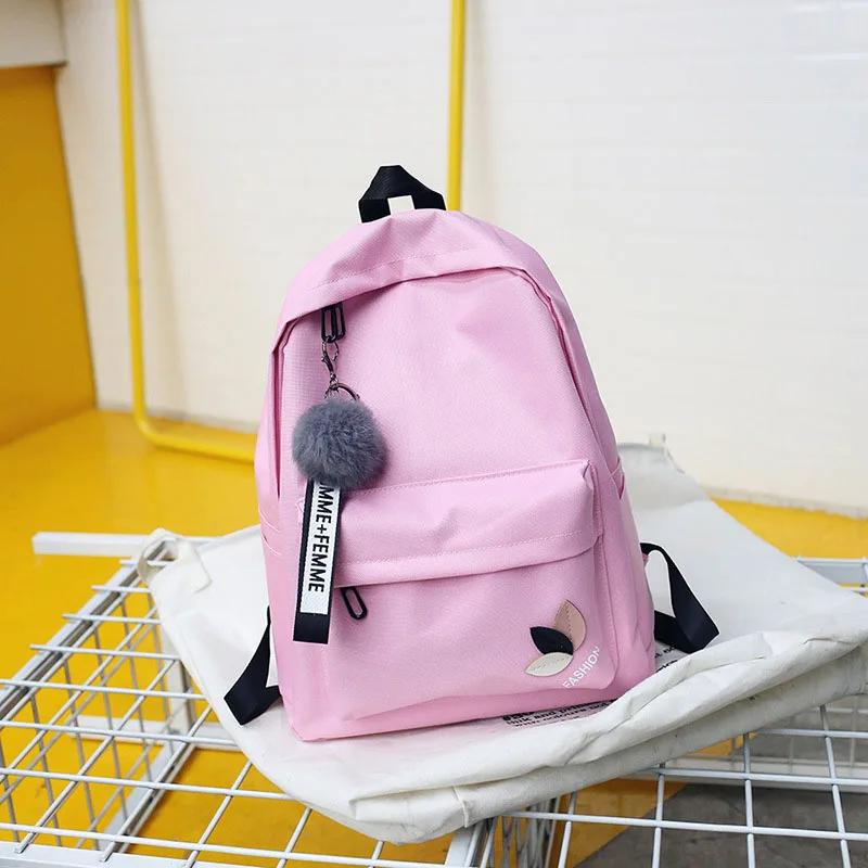 New Women's Nylon Backpack Female Backpacks School bag For Girls Fashion Rucksack Waterproof Travel Bag Bolsas Mochilas - Цвет: Розовый