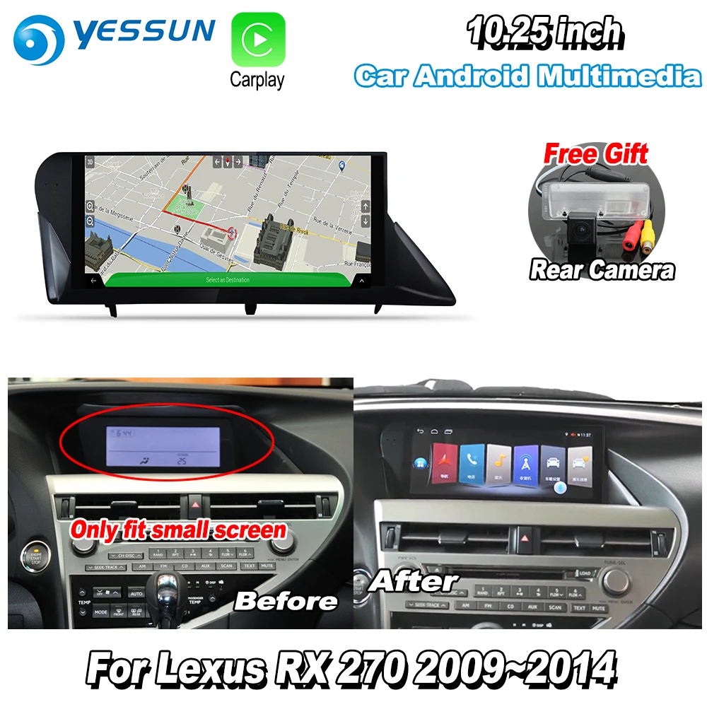 Для Lexus RX270 2009~ 2012 2013 автомобильный Android экран Carplay gps навигационный плеер Радио Стерео Bluetooth WiFi DVD мультимедиа