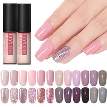 LILYCUTE 5 мл розовый золотистый Гель-лак для ногтей Bling гель для ногтей с блестками розовый замочить от маникюра УФ Гель-лак для ногтей