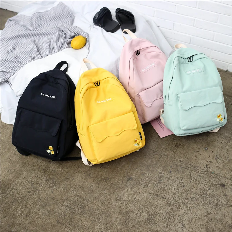 DCIMOR girasol bordado mujeres mochila encantadora niña escuela Mochilas para adolescentes mujeres Nylon impermeable mochila DCIMOR girasol bordado mujeres mochila encantadora niña escuela Mochilas para adolescentes mujeres Nylon impermeable mochila