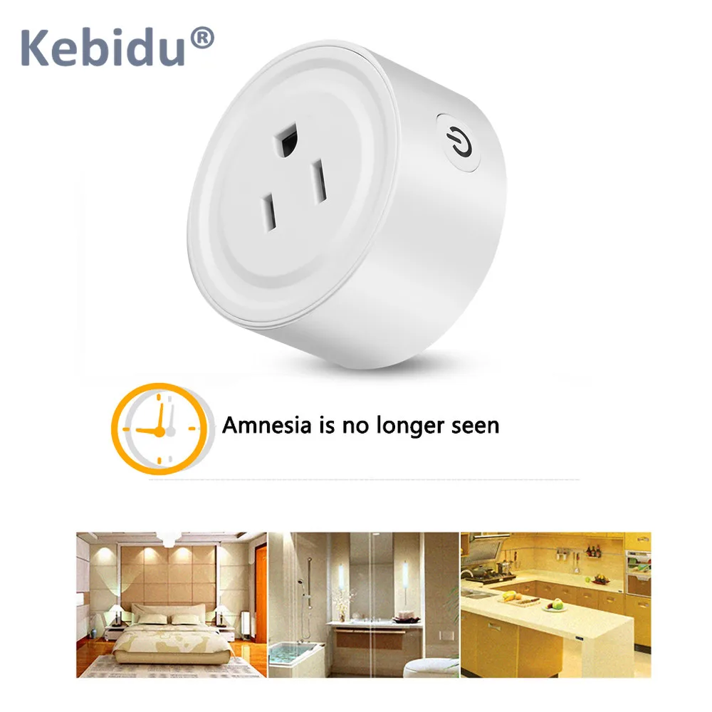 

KEBIDU US Smart Plug WiFi Remote Control Timing on/off Mini Smart Socket For Smart Google Home Electric