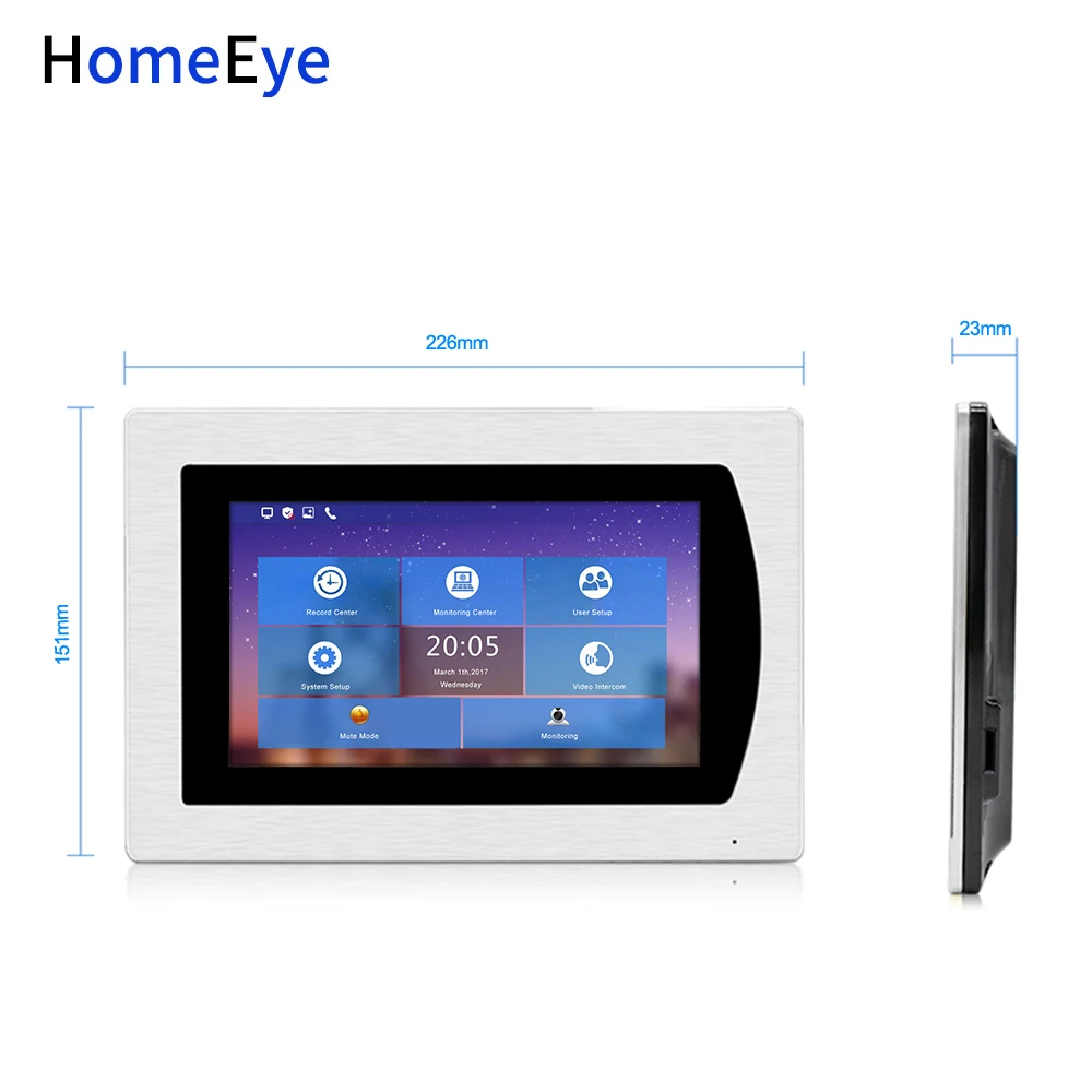 SIP Video Door Phone Wifi Video Intercom Smart Phone App Unlock 4 Doors Home Access Control System Motion Detection Touch Screen