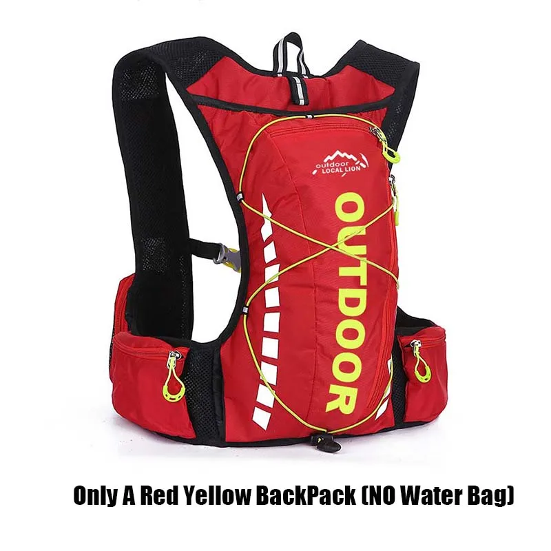 Местный лев водонепроницаемый 10л рюкзак для скалолазания Кемпинг путешествия Туризм на открытом воздухе сумки 2л гидратация воды мешок спортивный рюкзак 4 цвета - Цвет: Red Yellow Backpack