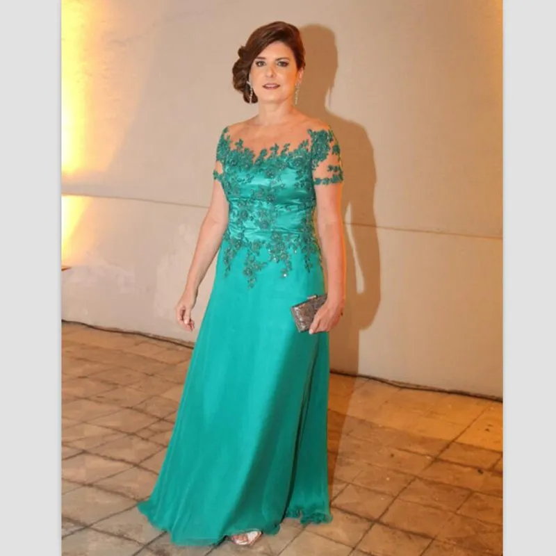 Moeder Van De Bruid Jurken Sheer Hals Korte Mouwen Applicaties Lange Bruiden Moeder Jurken Voor Bruiloften Plus Size Moeder Van De Bruid Jurken Sheer Hals Korte Mouwen Applicaties Lange Bruiden Moeder Jurken Voor Bruiloften Plus Size
