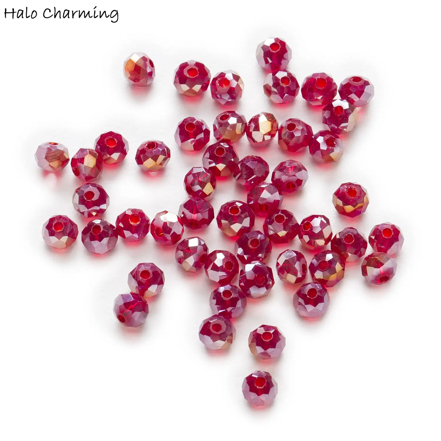 Бусины кварцевые граненые темно красного цвета 4 8 мм 50 шт.|faceted beads|faceted rondelle beadsglass