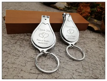 

100Pcs/200Pcs Personalized Wedding Souvenirs Guests Customized Wedding gifts Favors Multifunctional Opener/Keychain/Nail Clipper
