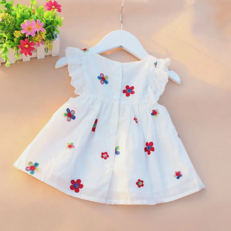 Causal Summer Baby Girl Dress Flower Fruit Dresses For Girls Cotton Print SleevelessDress High Quality Holiday Princess Clothing