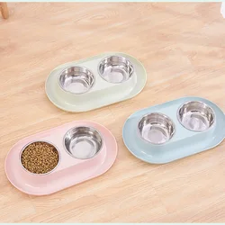 Alimentador de Mascotas Lindo para el Gato de Acero Inoxidable Doble Tazón de Alimentación para el Tazón de Comida para Perros de Plástico Plato de Alimentación de Alimentos Proveedor de Mascotas Lavable Alimentador de Mascotas Lindo para el Gato de Acero Inoxidable Doble Tazón de Alimentación para el Tazón de Comida para Perros de Plástico Plato de Alimentación de Alimentos Proveedor de Mascotas Lavable