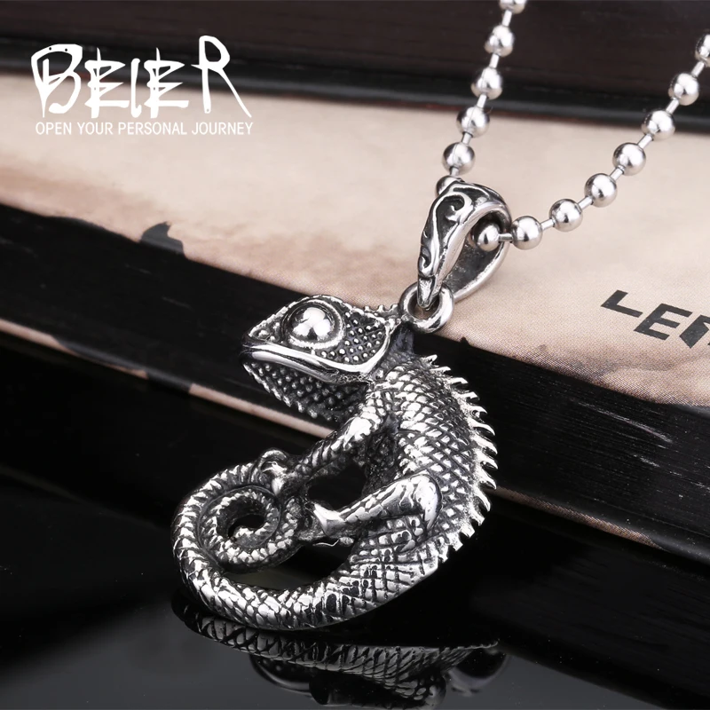 Байер магазин 316L нержавеющая сталь кулон ожерелье кулон с ящерицей для мужчин личность животное мужчины кулон BP8-065