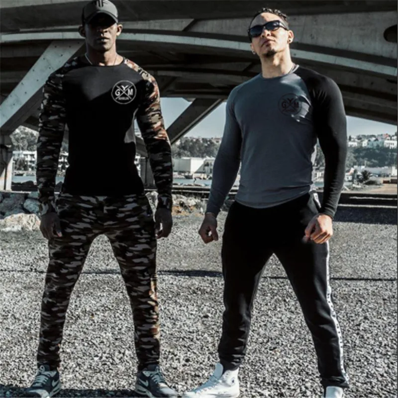 Men Long sleeve T-shirt Gym Fitness Bodybuilding  (2)