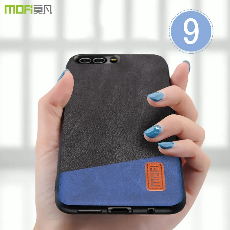 

Honor 9 Cover Case MOFI For HUAWEI Honor 9 Leather Back Cover Case Soft Silicone edge Case For Honor 9 Full Cover Business Case
