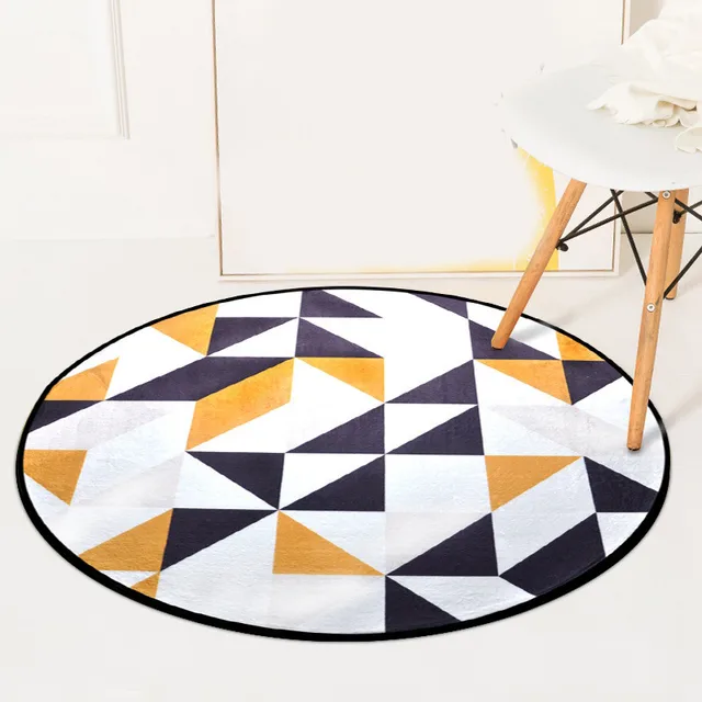 Nordic Geometry Round Carpet Kids Play Tent Gym Rug Bedroom Living Room