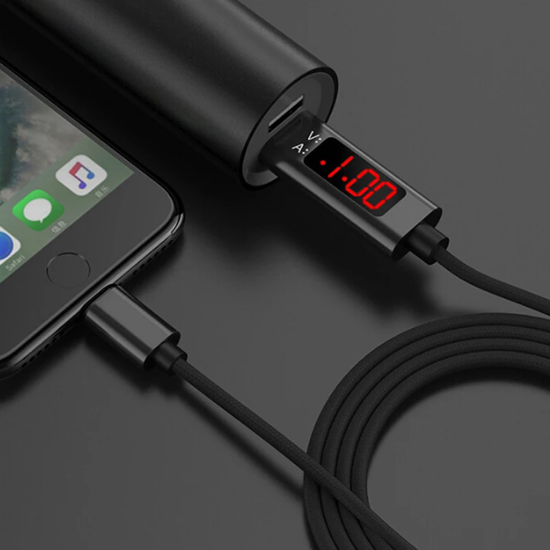 3A QC 3 0 микро USB кабель зарядное устройство дисплей кабели + Тип C 8 Pin для передачи