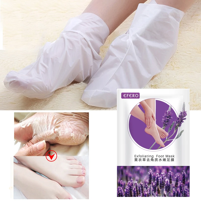 

EFERO Baby Foot Mask Peeling Renewal Mask Cuticles Heel For Remove Dead Skin Feet Cleaning Mask Socks for a Pedicure Socks 3Pair