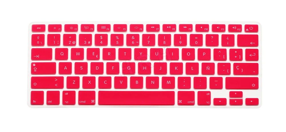 HRH 50X испанский Тонкий силиконовый чехол для клавиатуры защитная пленка протектор для MacBook Pro Air retina 13 15 17 Версия США - Цвет: Pink