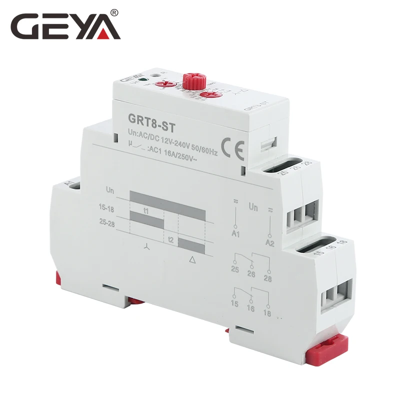 GEYA Delay on Star Delta Controller Relay 16A Soft Starter for the Motor Protection Relay AC230V, AC415V, AC/DC1