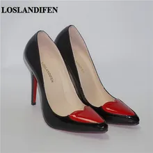 Women Pumps Shoes Red Bottom High Heels Red Heart Shape Sweet Ladies pumps Sandals Women Black White Zapatos Mujer Big Size35-42