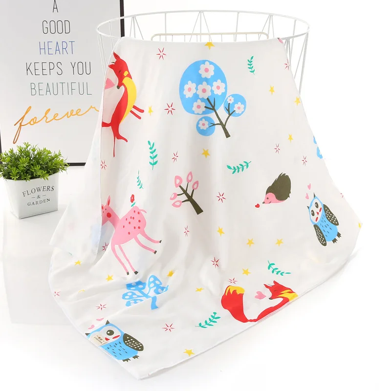 

Muslin Cotton Baby Blankets Multi-use Newborn Swaddle Wrap 4 Layers Muslin Infant Gauze Bath Towel Kids Summer Quilt 78*80cm