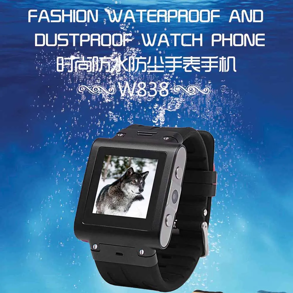  2018 New Aluminum SW838 Wrist Smart Watch Mobile Phone Touch Screen Waterproof GSM Quad Band Camera