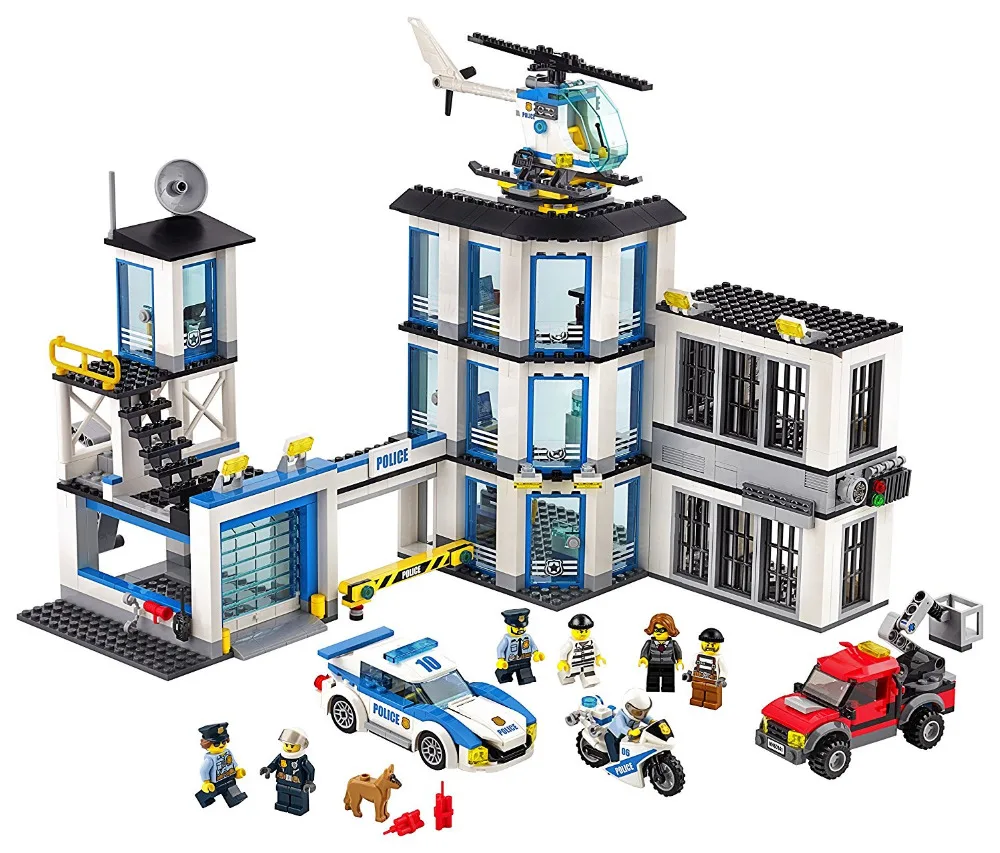 LEPIN City Police Station Building Blocks Sets Bricks Kids Model Kids Toys Marvel Compatible Legoings lepin town bus station city building blocks sets kits bricks model kids classic toys marvel compatible legoings