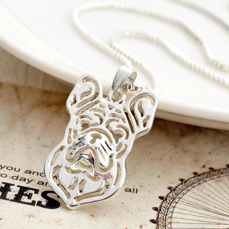 French Bulldog Pendant Necklace French Bulldog Necklace Collier Femme