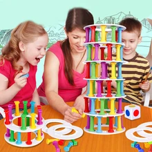 Забавные Domino укладки игрушечные лошадки Crazy колонка башня Дженга коллапс семья интерактивные вечерние партии Tricky творческая игрушка забавн