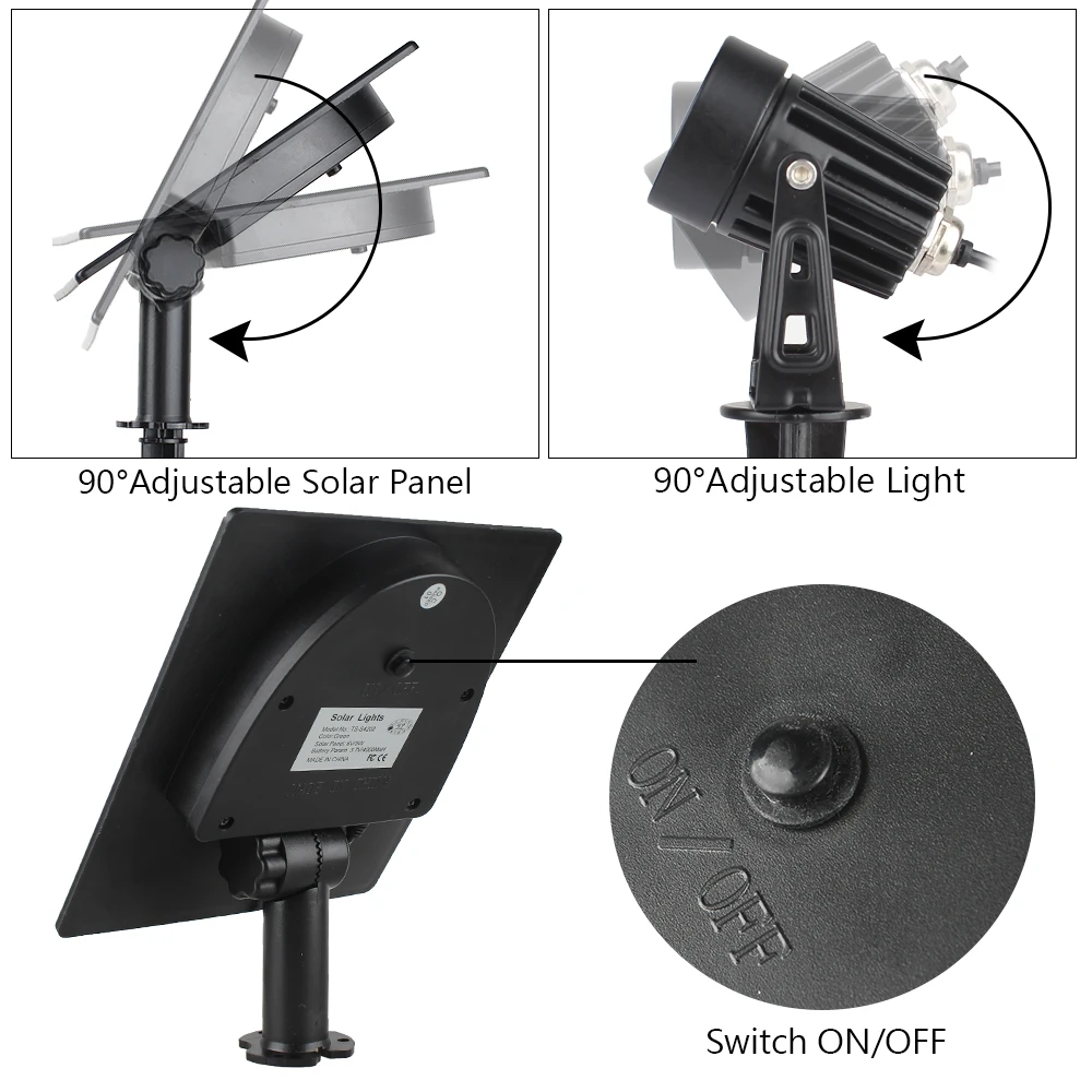 Extensível ao ar Solar à Prova Painel Solar Lâmpadas Dividir Livre Verde Holofotes Ip65 Grau Jardim Paisagem Luz Dwaterproof Água 2 w 6 Lâmpadas solares