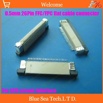 

Free Shipping FPC/FFC connector cable socket 26 pin 0.5mm connector for LCD screen interface of DVD/GPS/MP3/PDA/Phone ect.ROHS