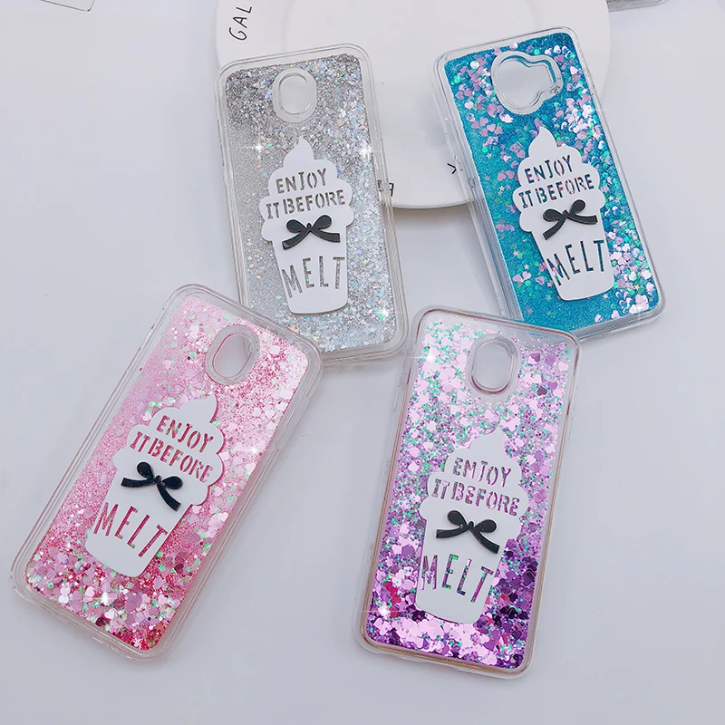 

Quicksand Glitter ice cream case for samsung Galaxy note 9 8 J6 J4 A7 A8 A6 2018 s8 s9 plus J3 J5 J7 2017 J2 prime S7 edge case