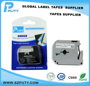 

5pcs M tapes M-K221 9mm Black on White Compatible For P-touch Thermal Label Printers Factory directly sell Well Selling