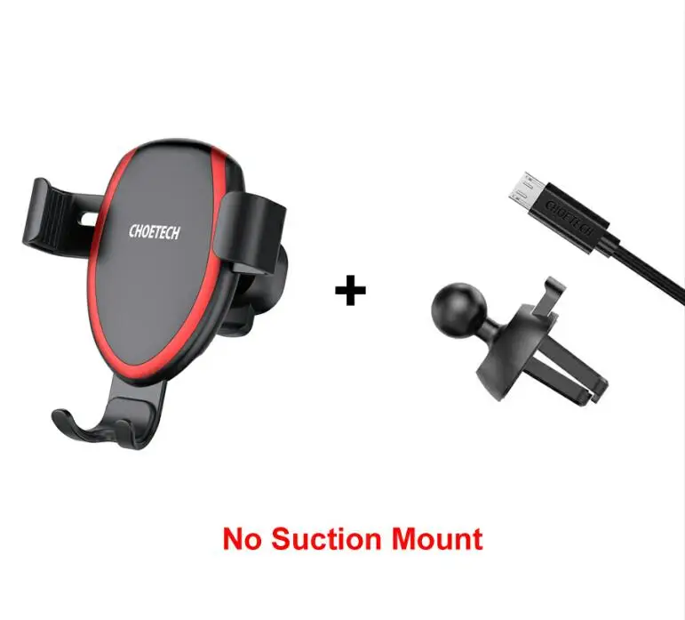 CHOETECH автомобильное беспроводное зарядное устройство для зарядки телефона держатель для iPhone Xs Max Xr X телефон быстрое автомобильное крепление Беспроводная зарядка для samsung S8 - Тип штекера: No Suction Mount