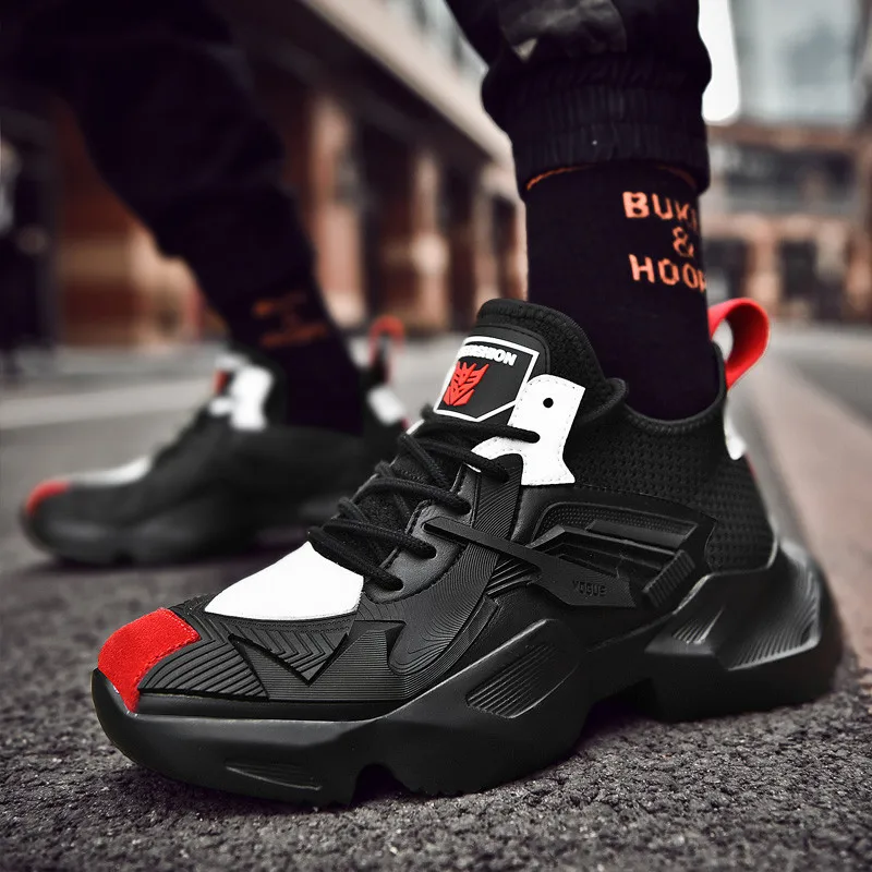 

Leather Sneakers Men Shoes Casual White Lace Up Comfortable Outdoor Breathable Fashion Heightening Athletic Shoes Male