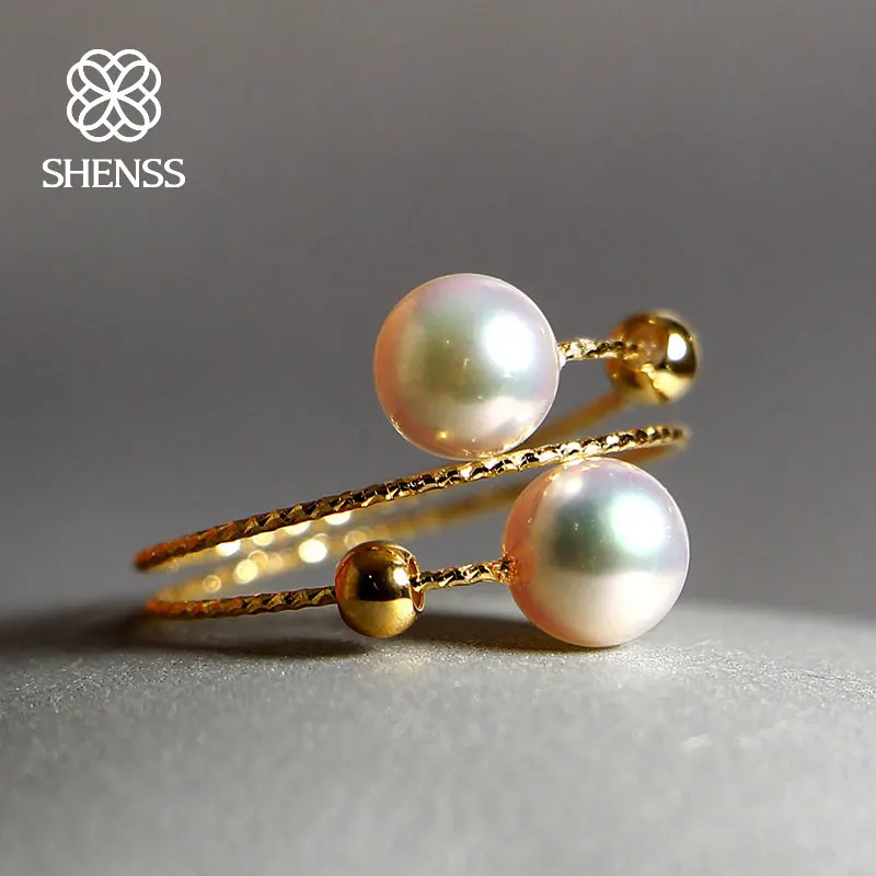 Женское жемчужное кольцо SHENSS из натурального золота 18 пробы Akoya01|Кольца| |