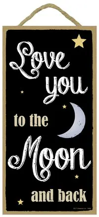 Meijiafei примитивный деревянный знак с надписью Love you to the moon and back 5x10 дюймов | Дом и сад