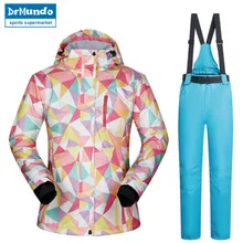 Новая высококачественная зимняя куртка для сноуборда женский лыжный костюм брюки лыжный комплект ветрозащитный водонепроницаемый теплый дышащий Снег