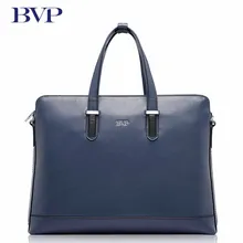 BVP бренд Высокое качество Натуральная кожа Для мужчин Портфели Бизнес синий "дипломат" со съемным плечевым ремнем из коровьей кожи J50