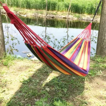 

Outdoor canvas hammock easy to carry to add more fun for you to go out is an outdoor essential