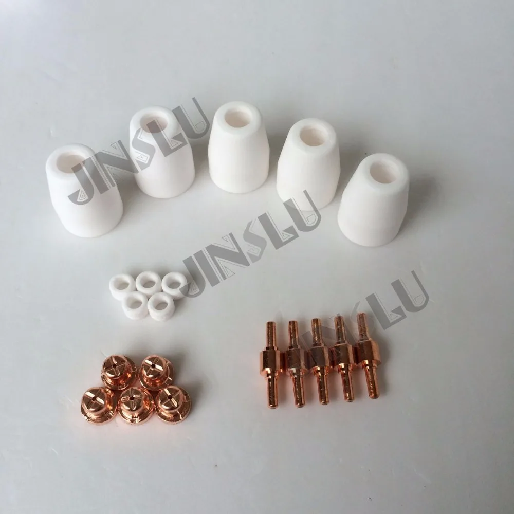 

Free Shipping 50PCS PT-31 PT31 Common Air Plasma Cutter Torch Comsumables Electrode Tip Shield Cup Gas Ring