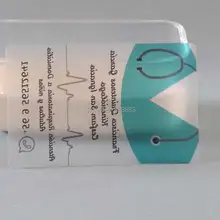 Полупрозрачная пластиковая карта с односторонней печатью, синий шаблон доктора