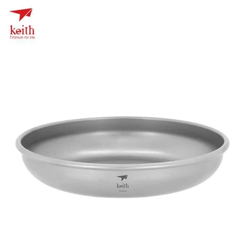 

Keith Titanium Plate Fruit Dish Tableware Outdoor Mini Size Dishes Lightweight Portable Camping Picnic Plate 250ml Ti5364