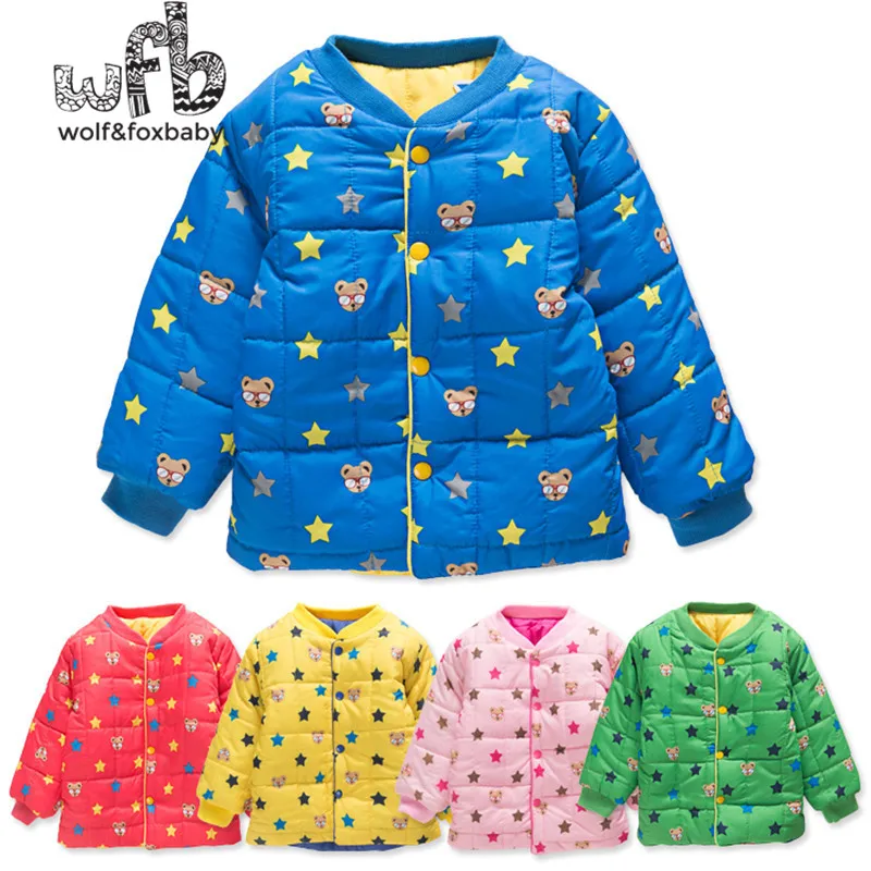 

Retail 1-4years jacket down-like cotton-padded baby stand-collar kids infants clothes clothing spring fall autumn winter