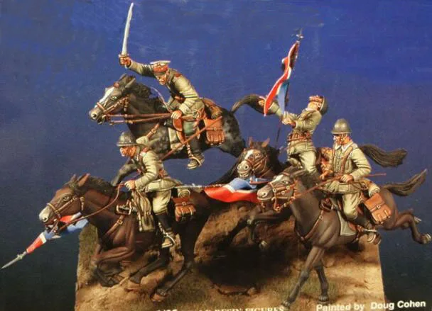 Goede 1 35 Hars Kits WWII Polish Cavalerie Met War horse (4 stuks cijfers, 4 stuks paard, geen lansen en vlaggen)
